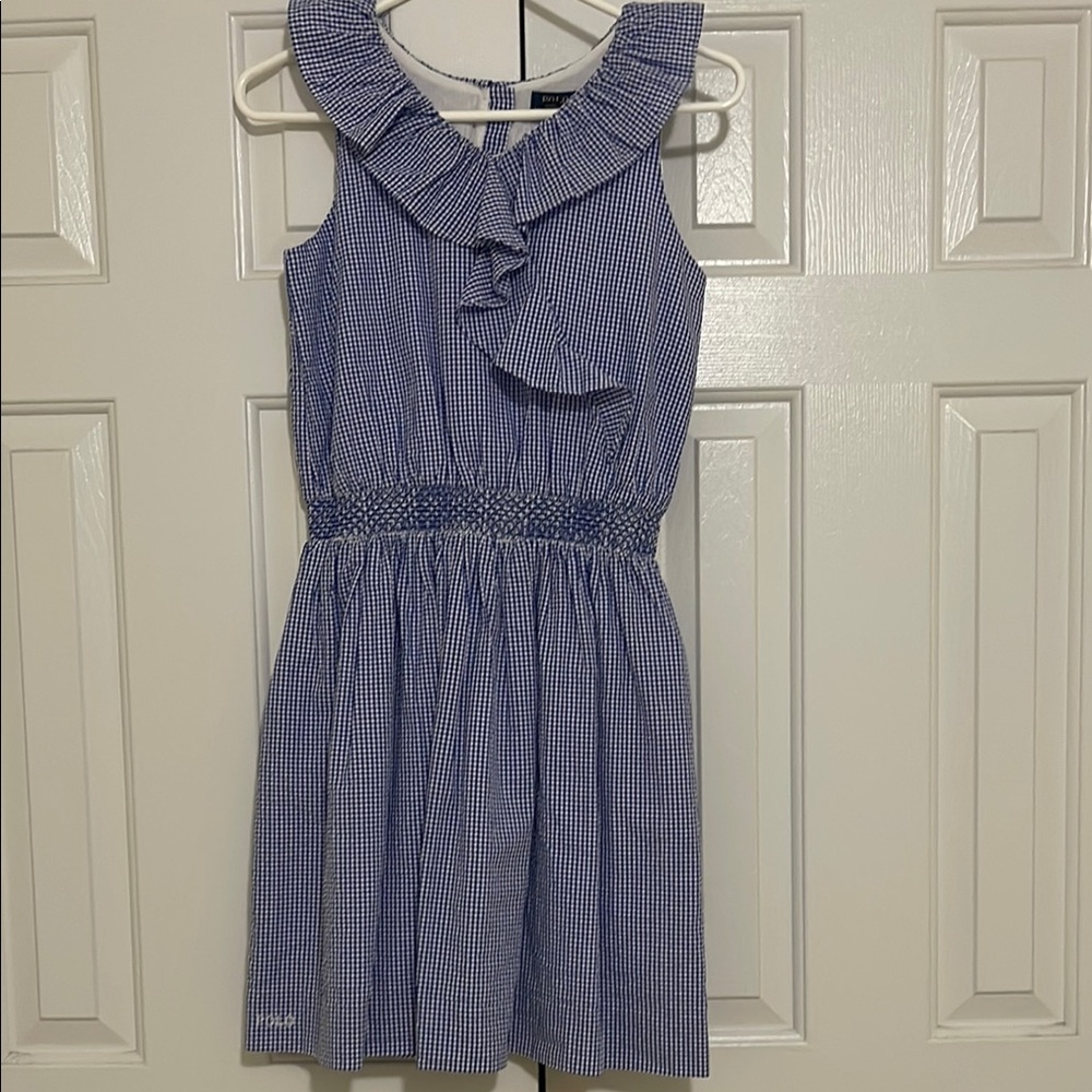 POLO Ralph Lauren-Blue Gingham Kids Dress size 14